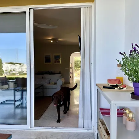Blue House In Guadalmina Baja, With A Large Terrace Overlooking The Golf Apartamento *